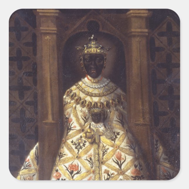 Black Virgin i Chadaraita Fyrkantigt Klistermärke (Framsida)