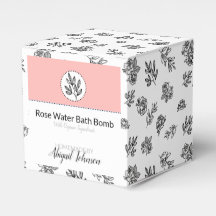 Black & Vit ros Löv Line Art Bath Bomb Box