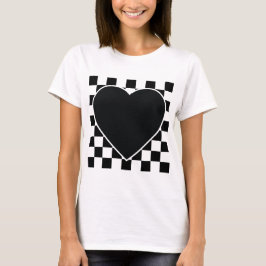 BLACK VITE CHECKERED HEART KÄRLEK MÖNSTER FOLINGS TRÖJA