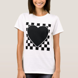 BLACK VITE CHECKERED HEART KÄRLEK MÖNSTER FOLINGS TRÖJA