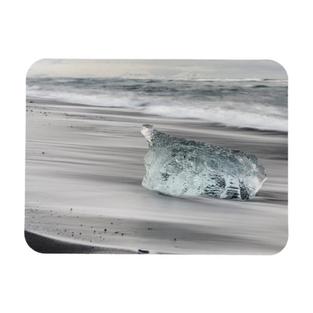 Black Volcanic Beach | Nationalparken Vatnajokull Magnet (Horisontell)