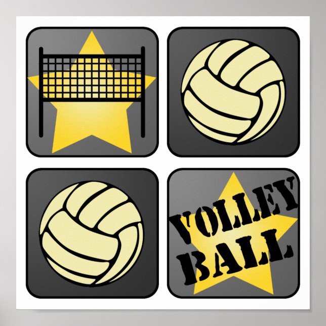Black Volleyball Poster (Framsidan)