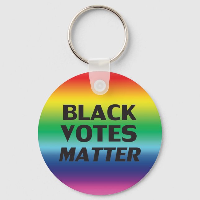 "Black Votes Matter" pride lgbtq lgbt rainbow Nyckelring (Framsida)