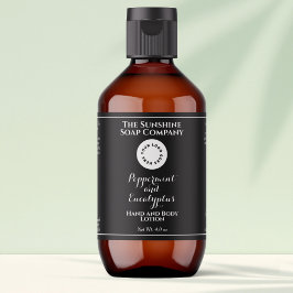 Black w curly text logo cosmetics bottle label fraktsedel