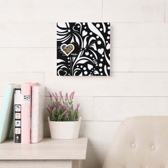 Black Wall Clock från Poet Adiela Akoo Fyrkantig Klocka (Läsesal)