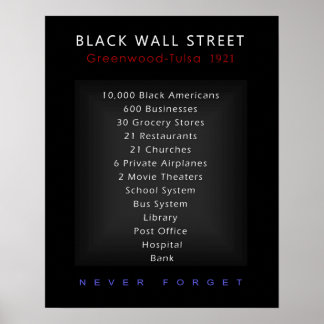 Black Wall street - glöm aldrig Poster