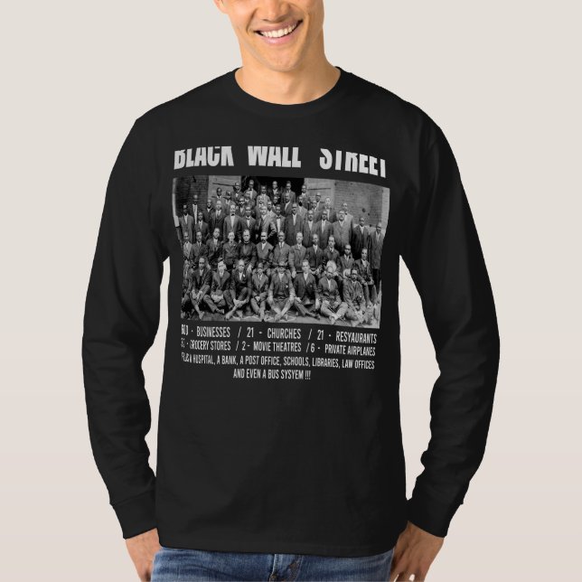 Black Wall street Greenwood Tulsa Oklahoma Black T Shirt (Framsida)