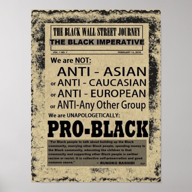 BLACK WALL STREET JOURNAL POSTER (Framsidan)