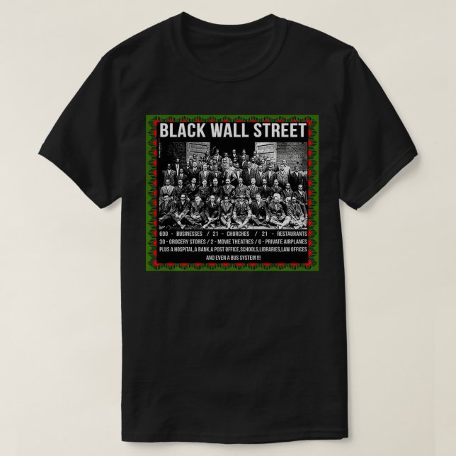 Black Wall street T Z Pullover T Shirt (Design framsida)