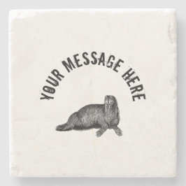 Black Walrus Simple Illustration Stenunderlägg