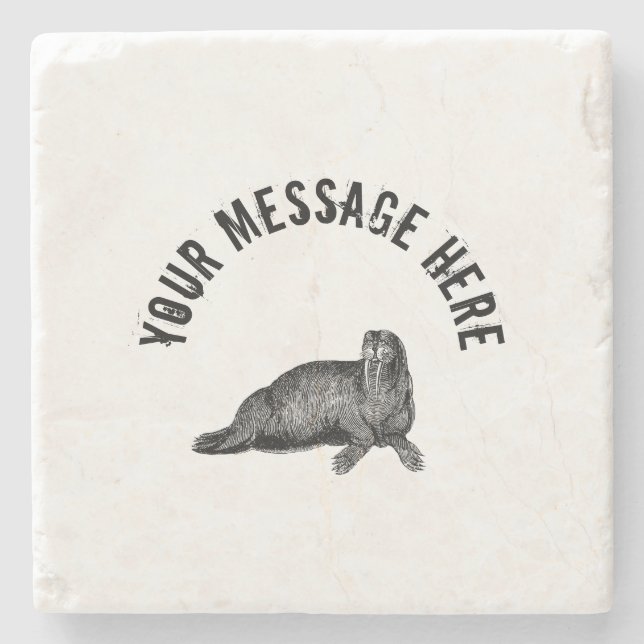 Black Walrus Simple Illustration Stenunderlägg (Framsidan)