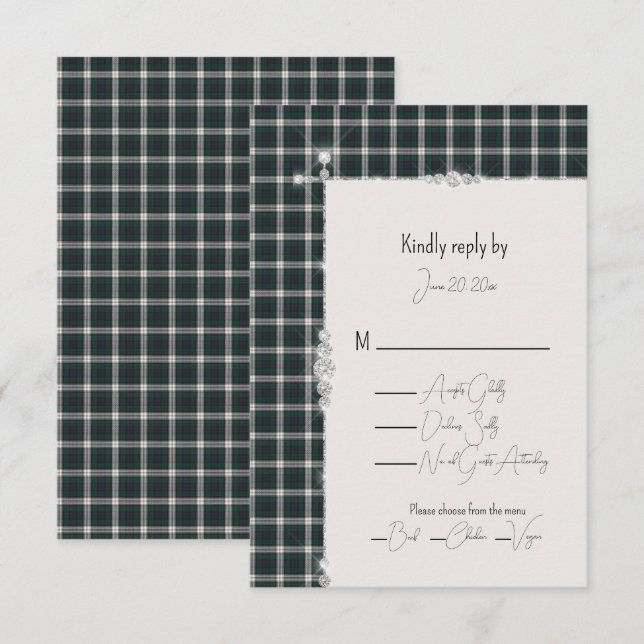 Black Watch Dress Tartan Skotsk Tartan  OSA Kort (Fram/baksida)