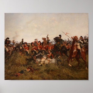 Black Watch på Quatre-Bras, av William Wollen Poster