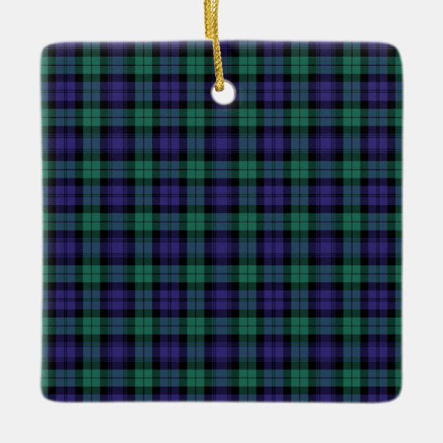 Black Watch Scottish Tartan Julgransprydnad Keramik (Framsida)