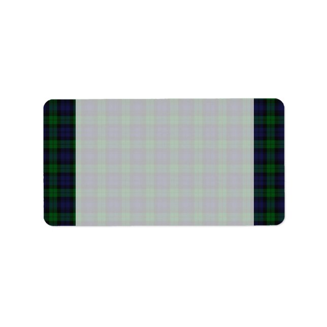 Black Watch Tartan Blank Address Label Adressetikett (Framsidan)