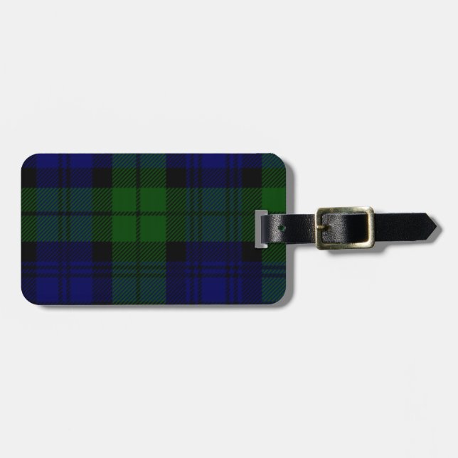 Black Watch Tartan Blue Grönt Play Bagagebricka (Horisontell Framsida)