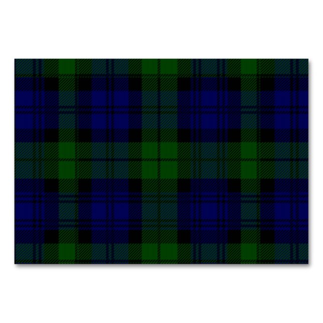 Black Watch Tartan Blue Grönt Play Bordsnummer (Framsidan)
