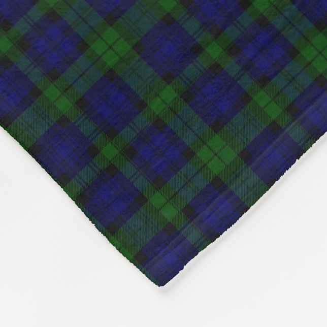 Black Watch Tartan Blue Grönt Play Fleecefilt (Hörn)