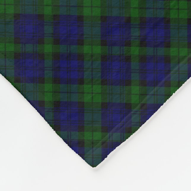 Black Watch Tartan Blue Grönt Play Fleecefilt (Hörn)