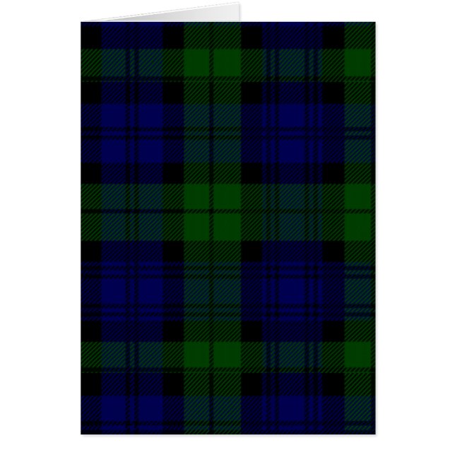 Black Watch Tartan Blue Grönt Play Hälsningskort (Framsidan)