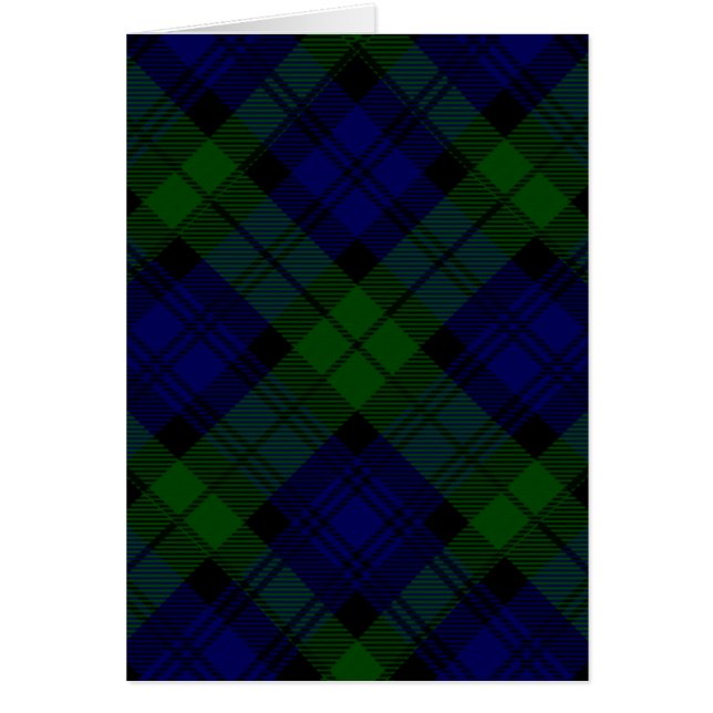 Black Watch Tartan Blue Grönt Play Hälsningskort (Framsidan)