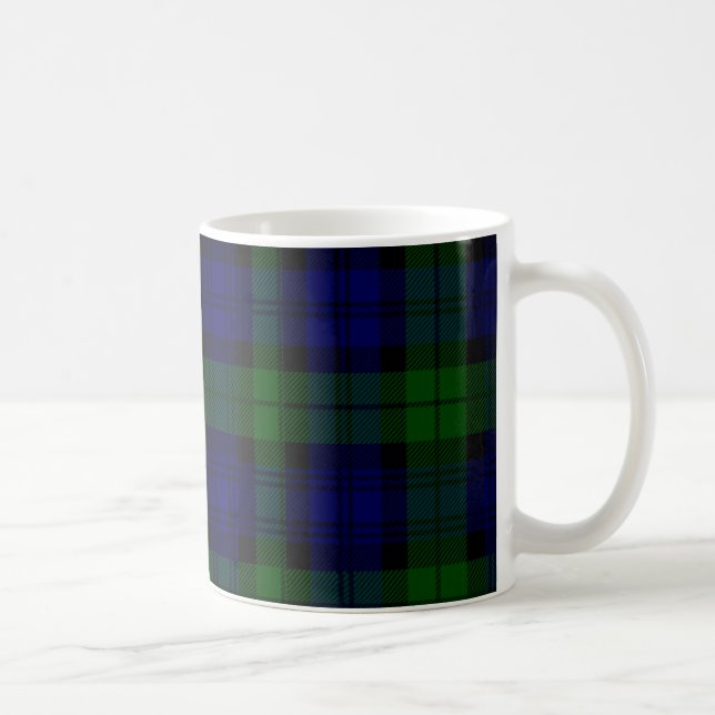 Black Watch Tartan Blue Grönt Play Kaffemugg (Höger)