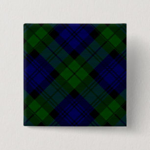 Black Watch Tartan Blue Grönt Play Knapp