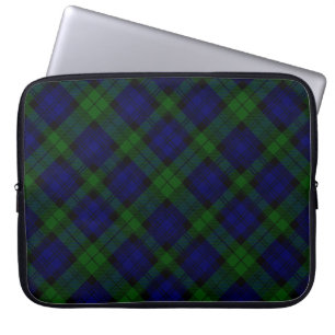 Black Watch Tartan Blue Grönt Play Laptop Fodral