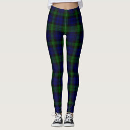 Black Watch Tartan Blue Grönt Play Leggings