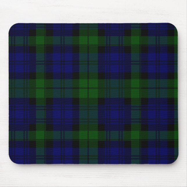 Black Watch Tartan Blue Grönt Play Musmatta (Framsidan)