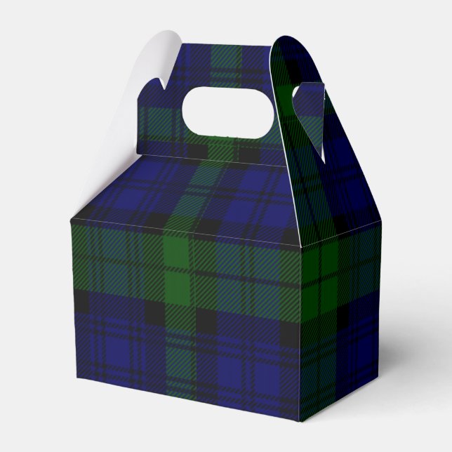 Black Watch Tartan Blue Grönt Play Presentaskar (Framsidan Sidan)