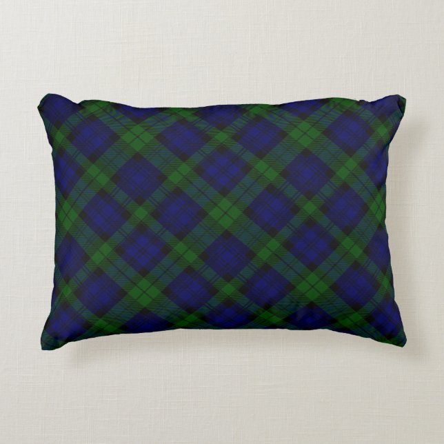 Black Watch Tartan Blue Grönt Play Prydnadskudde (Framsidan)