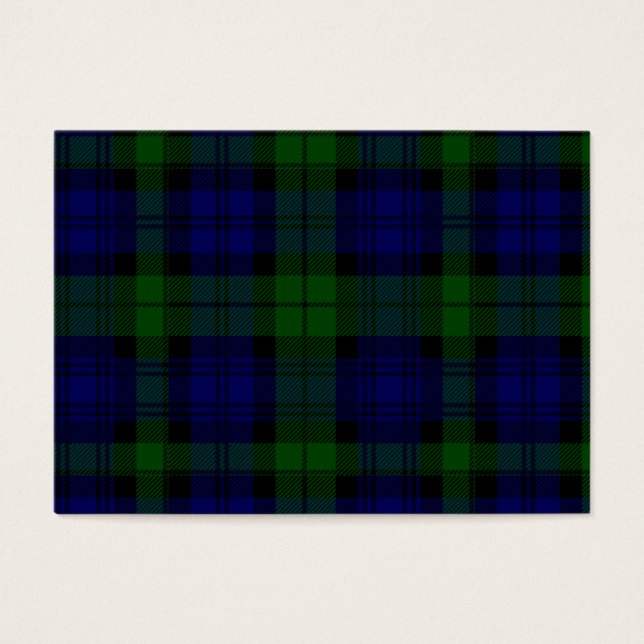 Black Watch Tartan Blue Grönt Play Visitkort (Framsidan)