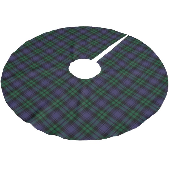 Black Watch Tartan, Plaid Julgransmatta Borstad Polyester (Vinklad)