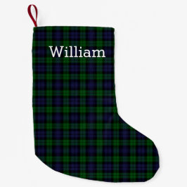 Black Watch Tartan Plaid Personalized Liten Julstrumpa