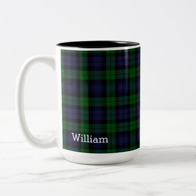 Black Watch Tartan Play personlig Två-Tonad Mugg (Vänster)