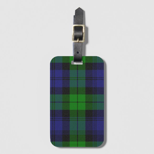 Black Watch Tartan Play Scottish Mönster Bagagebricka (Framsida vertikal)