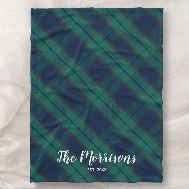 Black Watch Tartan Pput Custom Name Year Est. Fleecefilt (Skapare uppladdad)