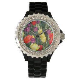 Black Watch w/Multi-Färgad Tulips Armbandsur