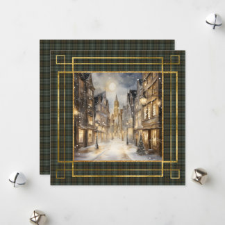 Black Watch Weathered Scottish Tartan Christmas  Julkort