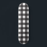 Black Watercolor Gingham Skateboard<br><div class="desc">En lika klassisk stil som ditt A-spel,  den här leksaken har en svart gingham-design för vattenfärger.</div>