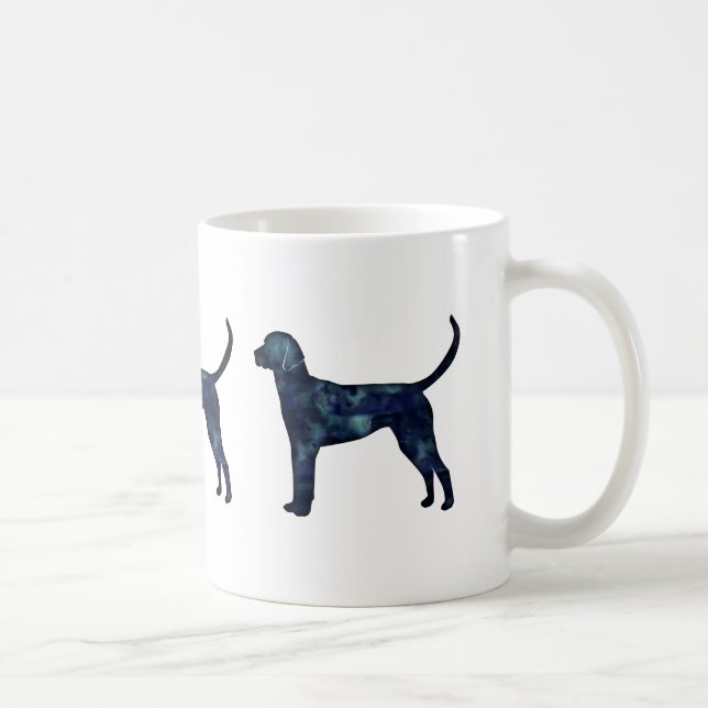 Black Watercolor Hund Silhouette (engelska) Kaffemugg (Höger)