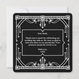 Black Wedding Thank You Card Tack Kort