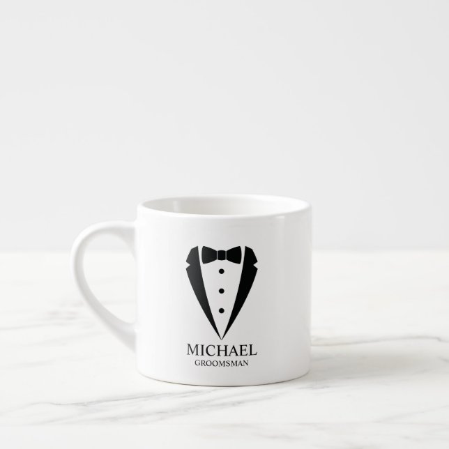 Black Wedding Tuxedo Suit Personalized Groomsmen Espressomugg (Vänster)