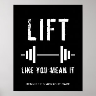 Black Weightlift Fitness Gym Poster