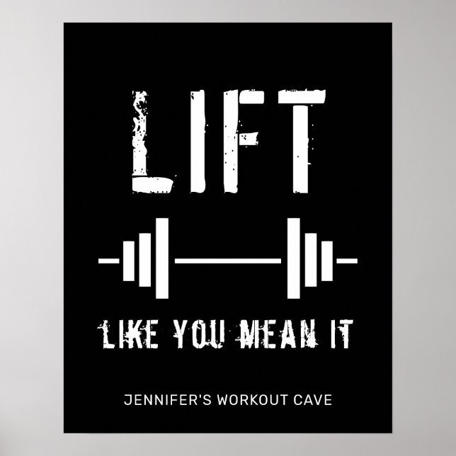 Black Weightlift Fitness Gym Poster (Framsidan)