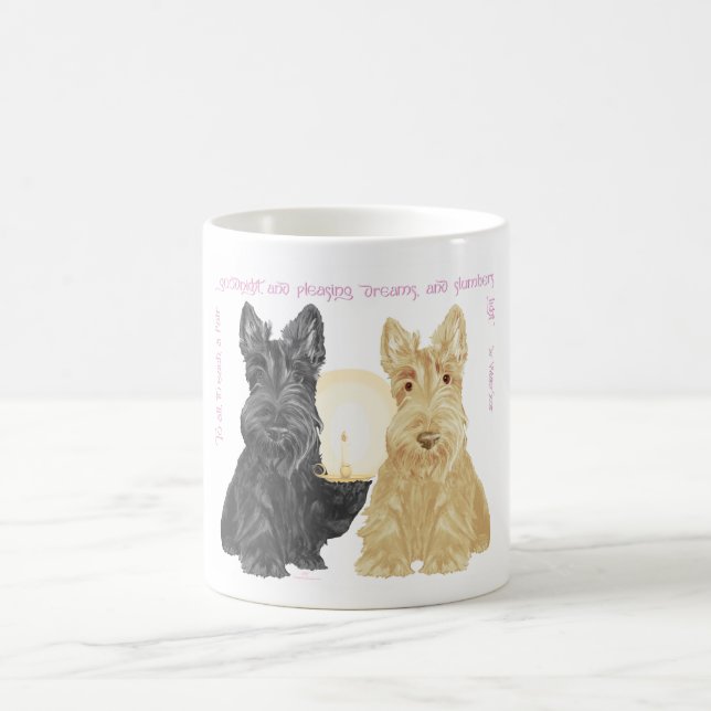 Black & Wheaten Goodnight Scotties Kaffemugg (Center)