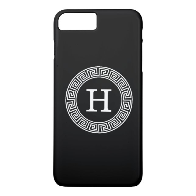 Black Whet Grekiska Nyckel Rnd Ram Initial Monogra Case-Mate iPhone Skal (Baksida)