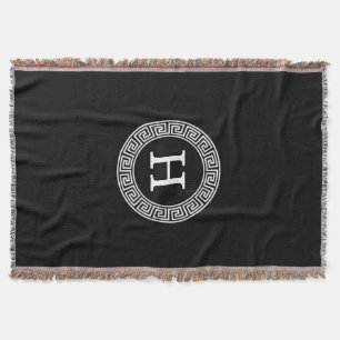 Black Whet Grekiska Nyckel Rnd Ram Initial Monogra Mysfilt