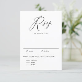Black Whimsical Calligraphy Bröllop OSA Kort